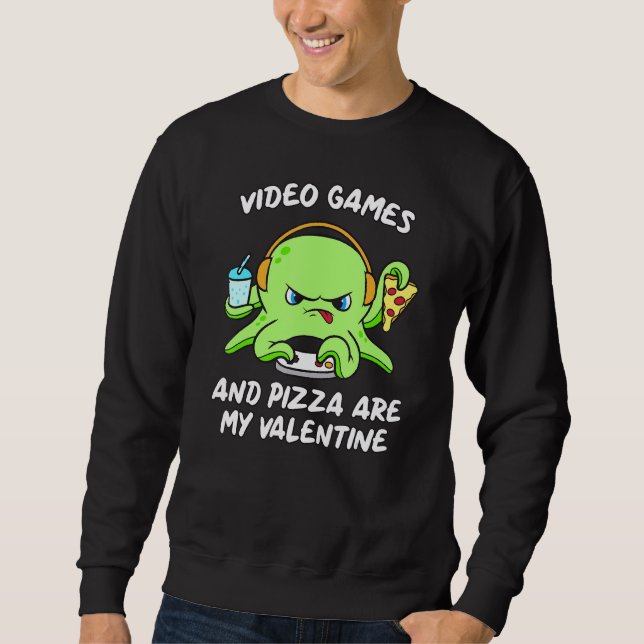 Sudadera Gamer Octopus Gaming Pizza Divertidos Videojuegos  (Anverso)