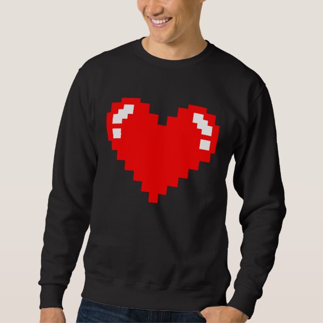 Sudadera Gamer Pixel Heart Online Gaming Video Games Valent (Anverso)
