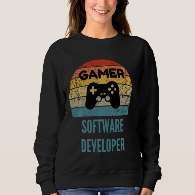 Sudadera Gamer Software Developer Vintage 60s 70s Gaming (Anverso)