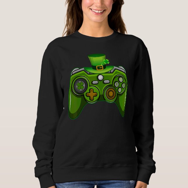 Sudadera Gamer St Patricks Day Videojuegos Funny Gaming Boy (Anverso)