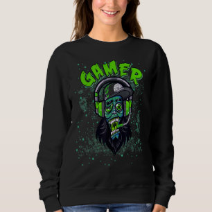 Sudadera Gamer Zombie Cranky Adolescentes en modo de juego 