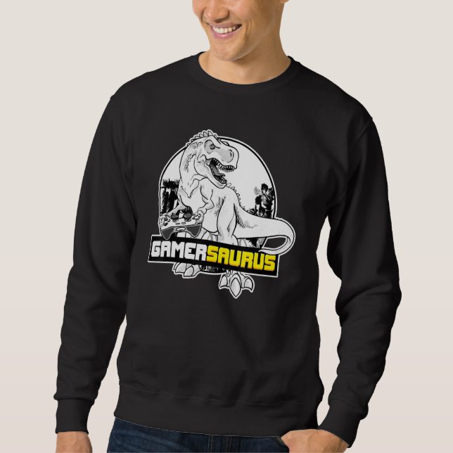 Sudadera Gamersaurus Gamer Dinosaur Video Game Gaming (Anverso)