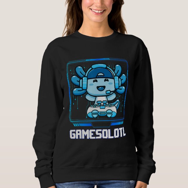Sudadera Gamesolotl Gamer Axolotl Playing Video Games  Boys (Anverso)