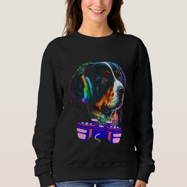 Sudadera Gaming Bernese Mountain Dog Player Video Gamer  Me (Anverso)