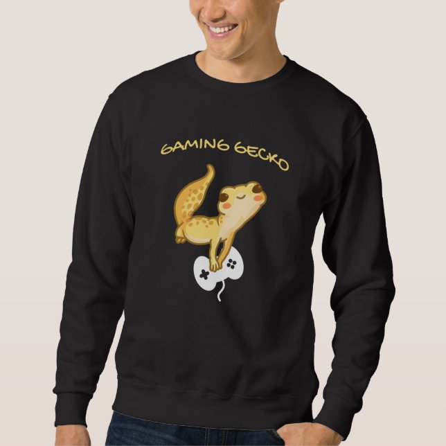 Sudadera Gaming Gecko Boy Gamer Gift Gekko Men Lizard (Anverso)