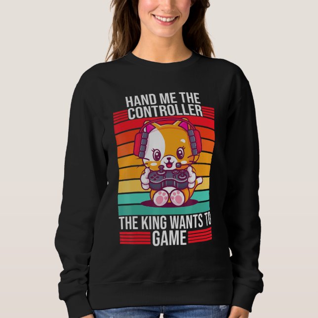 Sudadera Gaming Hand Me The Controller King Ps5 Console Gam (Anverso)