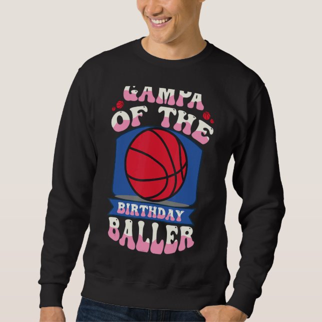 Sudadera Gampa Del Tema De Baller De Baloncesto Cumpleaños  (Anverso)