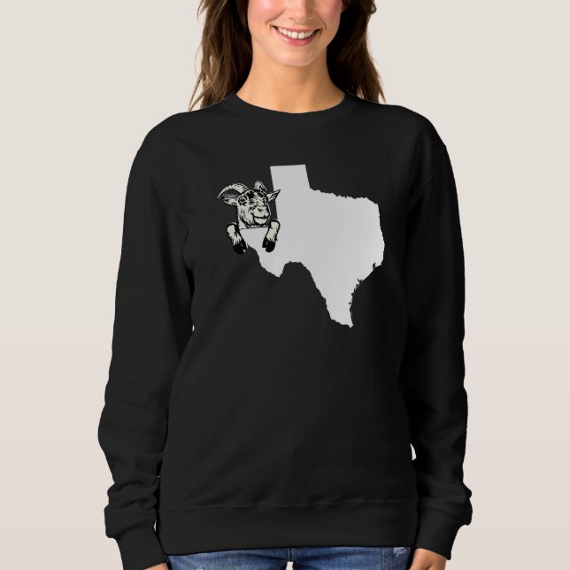 Sudadera Ganadero Texano Granjero De Cabra Esquema De Texas (Anverso)
