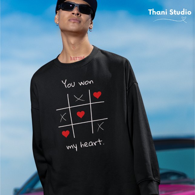 Sudadera Ganaste mi corazón Tic-Tac-Toe Funny Valentine (Subido por el creador)