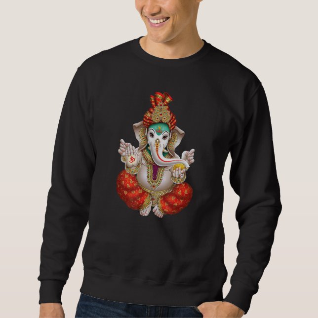 Sudadera Ganesh Hindu Deity Patrón De Artes Y Ciencia (Anverso)