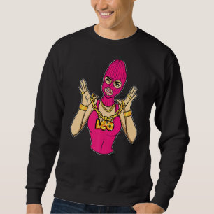 Sudadera Gangsta Chica Leo Masked Gangster Mujer Con Oro C