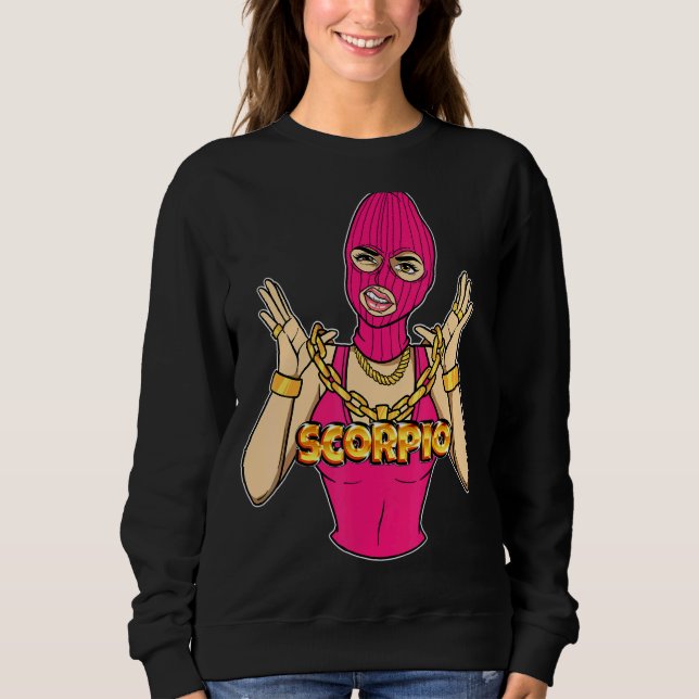 Sudadera Gangsta Chica Scorpio Masked Gangster Woman With G (Anverso)