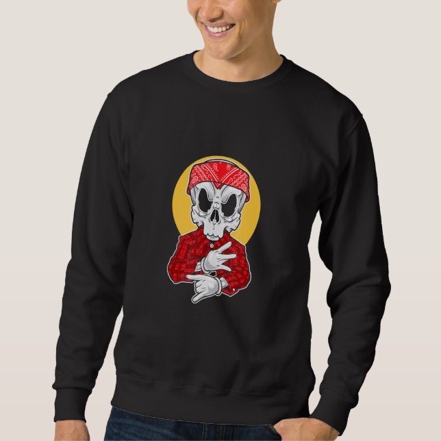 Sudadera Gangsta De Esqueleto Con Bandana (Anverso)