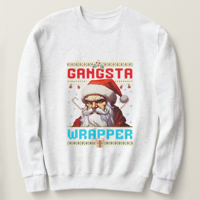 Sudadera Gangster Wrapper Christmas Sweatshirt (Anverso del diseño)