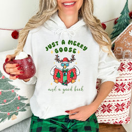 Sudadera Ganso Alegre y un Buen Libro Divertida Navidad