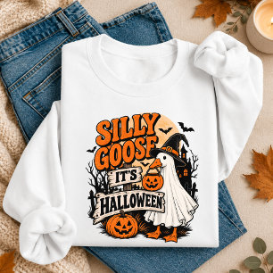 Sudadera Ganso Tonto Es Halloween Fantasma Bruja Animal