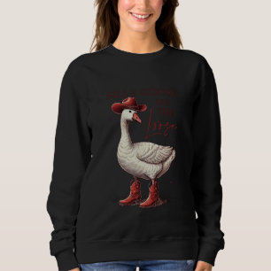 Sudadera Ganso Tonto Suelto Botas de Vaquero Diversión