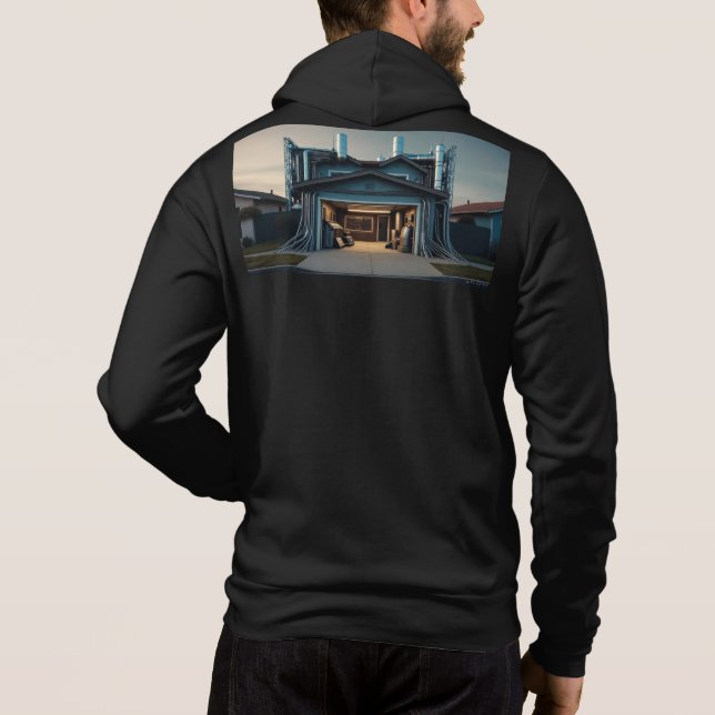 Sudadera Garage Tech Upgrade men black Bella hoodie back (Reverso)