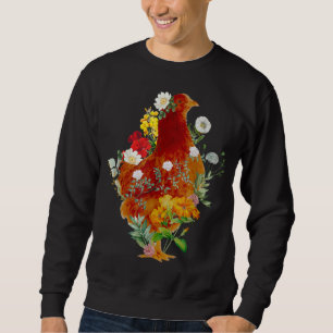 Sudadera Garda de Flor Botánica de Pollo Cute Vintage