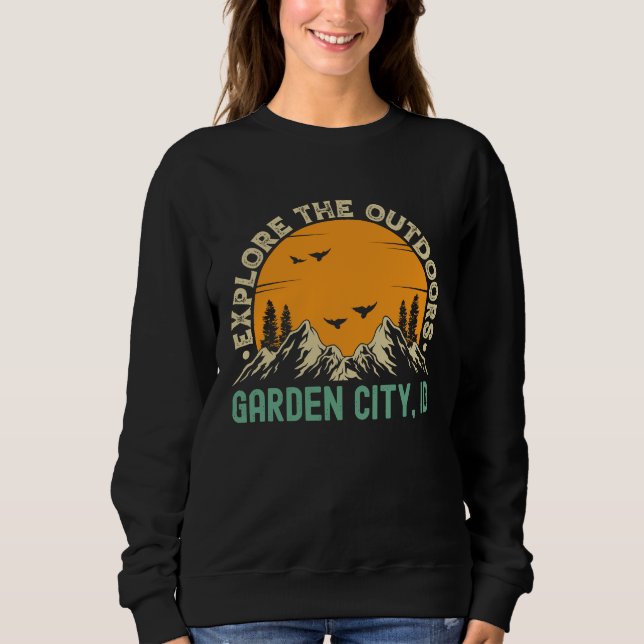 Sudadera Garden City Idaho  Explore The Outdoors (Anverso)