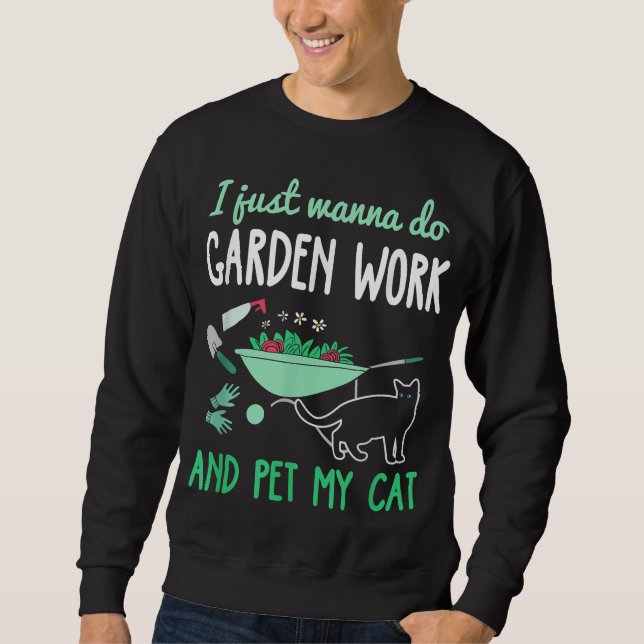 Sudadera Gardening Cat Lover | Gracioso regalo de trabajo e (Anverso)