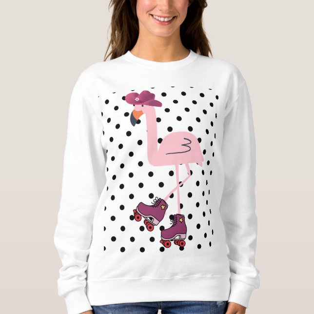 Sudadera garza rosa (Anverso)