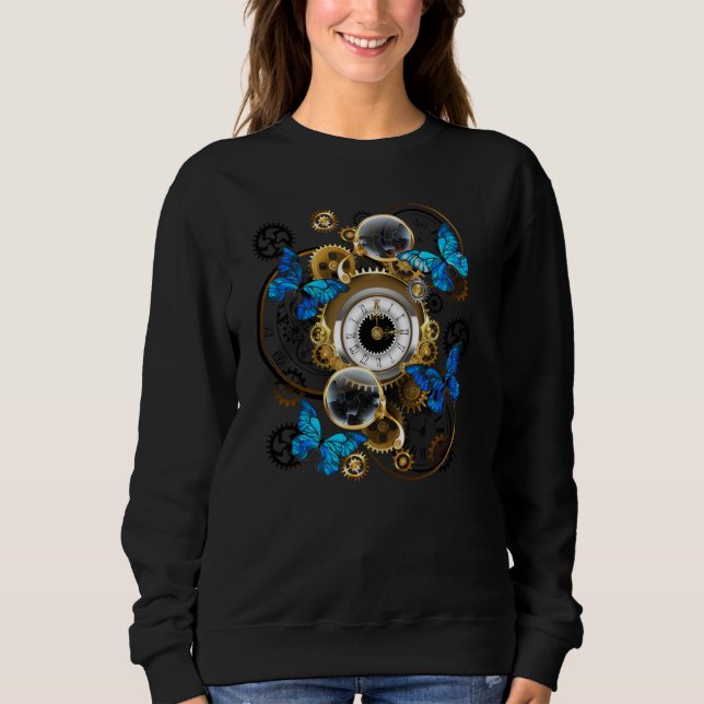 Sudadera Gases de vapor y mariposas azules (Anverso)
