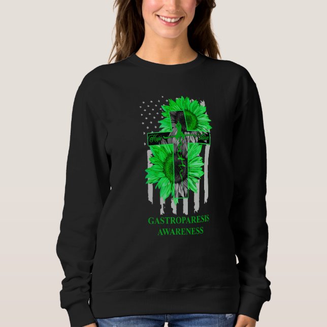 Sudadera Gastroparesis Awareness Green Ribbon Faith Hope Lo (Anverso)