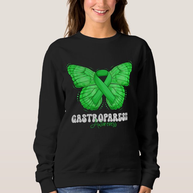 Sudadera Gastroparesis Awareness Month Green Ribbon Butterf (Anverso)