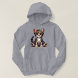 Sudadera Gatito Adorable De Tabby Con Ojos Azules