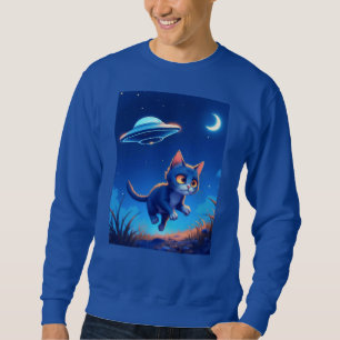 Sudadera Gatito Adorable Perseguido por un OVNI