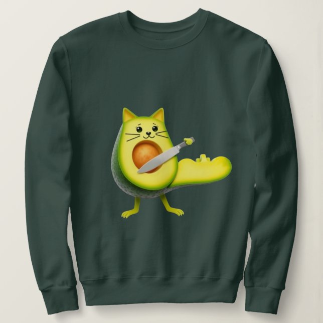 Sudadera gatito aguacate (Anverso del diseño)