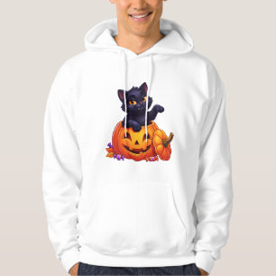 Sudadera Gatito de medianoche en resplandor de calabaza