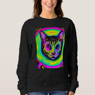 Sudadera Gatito Gatito Psicodélico Al Estilo Gato