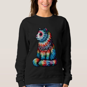 Sudadera Gatito Gatito Signo De Paz Tye Para Niños Y Chicas