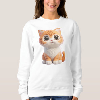 Sudadera Gatito Naranja Atigrado con Ojos Grandes y Lindos
