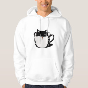 Sudadera Gatito negro con nariz roja escondido en una taza
