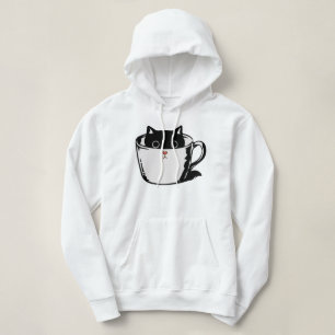 Sudadera Gatito negro con nariz roja escondido en una taza