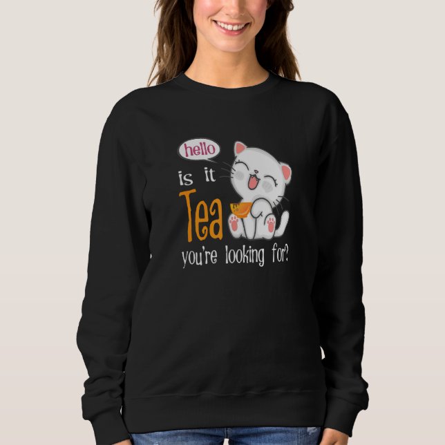 Sudadera Gatito Sonriente Es Tea Que Buscas Gato (Anverso)