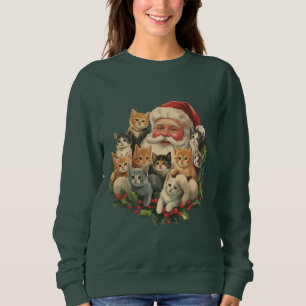 Sudadera Gatitos de Santa Claus Navidad Retro 90s Gato Viej