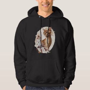Sudadera Gato abisinio lindo flor de cerezo japonesa sakura