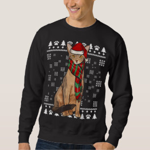 Sudadera Gato abisino Santa Hat navideño Navidades feos
