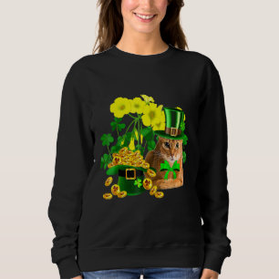 Sudadera Gato Abysiniano St Patricks Día Leprechaun Cat