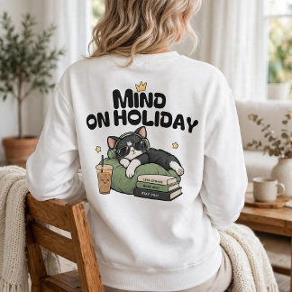 Sudadera Gato Acogedor de Vacaciones Mentales