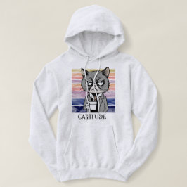 Sudadera Gato Actitude "Catitude" Pullover, Graciosa Gato M