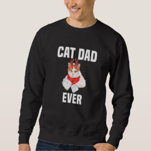Sudadera Gato Adorable con Disfraz de Reno Mejor Papá de Ga