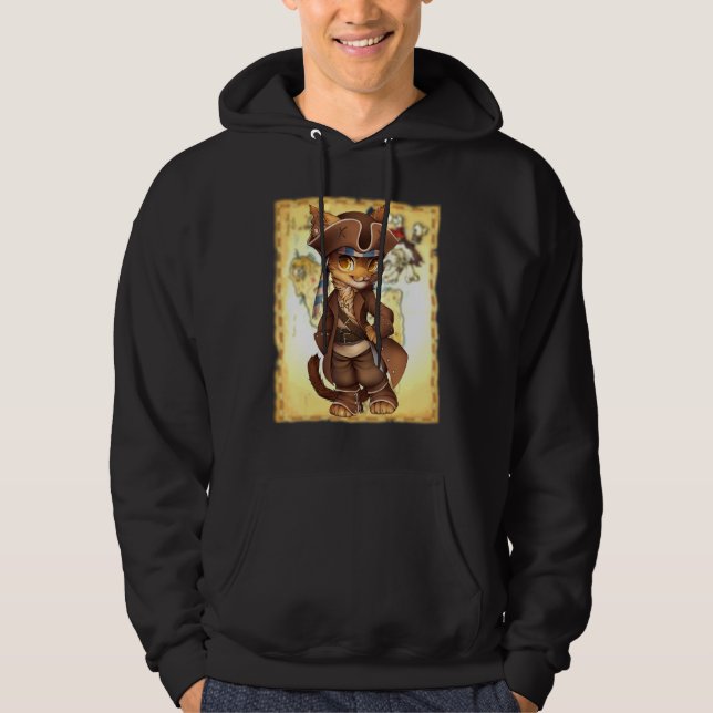 Sudadera Gato Adorable Vestido Como Un Tesoro Pirata M (Anverso)