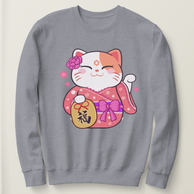 Sudadera Gato afortunado (Anverso del diseño)