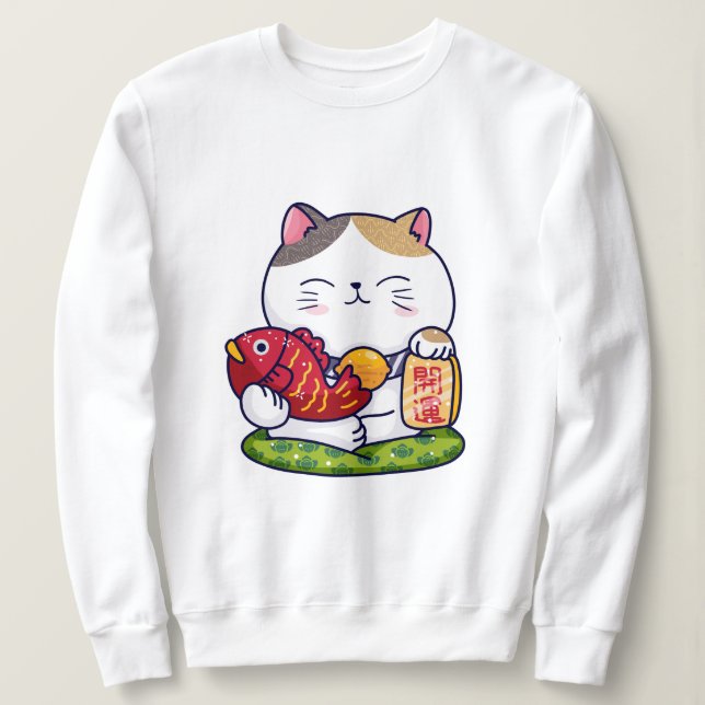 Sudadera Gato afortunado (Anverso del diseño)