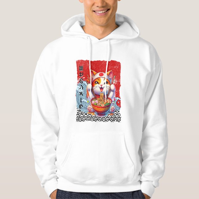 Sudadera Gato Afortunado Amante de Fideos (Anverso)